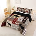thumbnail image 2 of Manfei Red Plaid Wildlife Full Size Comforter Sets,Pine Patch Bedding Comforter Set,Black Reversible,3 Pieces,1 Comforter and 2 Pillowcases, 2 of 7