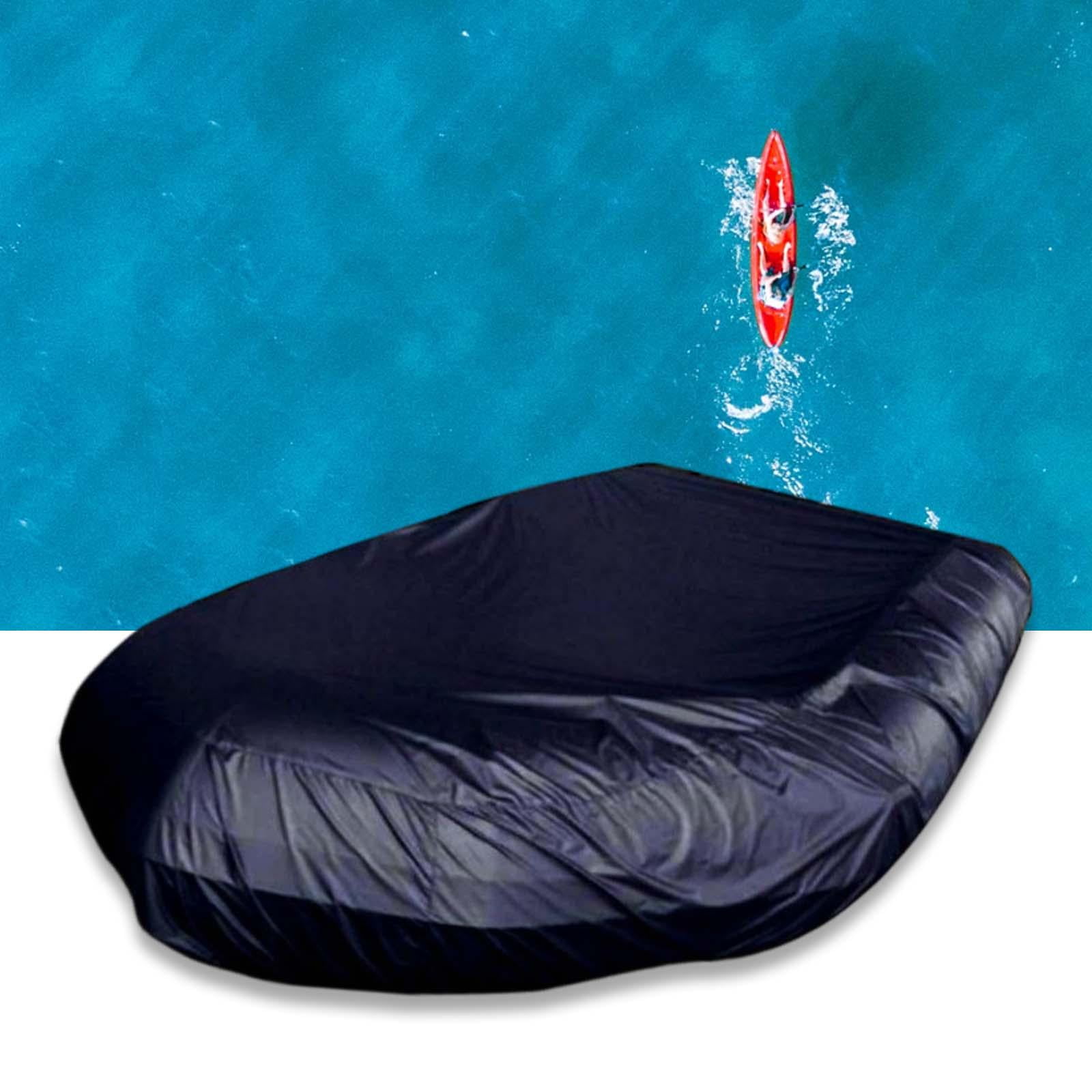 Kayak Boat Cover Rowing Water Sunblock with Drawstring Strap Rain Resistant Protective for Inflatable Boat Dinghy, 380x94x46cm