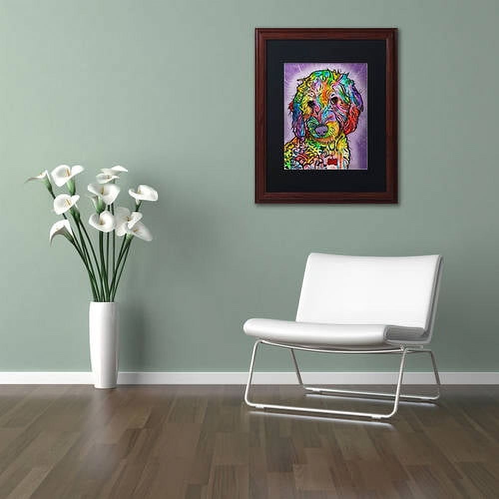 Trademark Fine Art "Sweet Poodle" Canvas Art by Dean Russo, Black Matte, Wood Frame