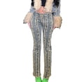thumbnail image 3 of Pantalones Peludos Desgastados Pantalones peludos desgastados para damas Cintura con cordón Estilo vintage Traje diario informal Cgtredaw Azul S para Mujer, 3 of 8