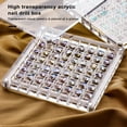 thumbnail image 4 of Ettsollp Nail Charm Rhinestone Storage Box Multi-compartments Clear Acrylic Magnetic Cover Square Rectangle Round Jewelry Accessories Nail Art Beads Organizer Container, 4 of 8