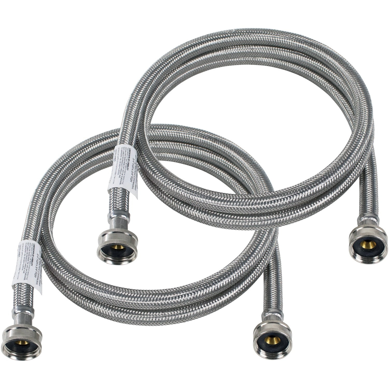Certified Appliance Accessories WM60SS2PK 2 Pk Braided Stainless Steel Washing Machine Hoses, 5ft