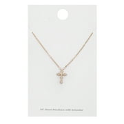 Time And Tru Gold Tone Cross Necklace