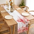 thumbnail image 3 of Table Runner 60 Inches Long for Kitchen Dining, Red Orange Cherry Blossoms Dresser Scarf Farmhouse, Dining Table Decorations for Wedding/Parties, Spring Weeping Leaves Watercolor 13 x 60 In, 3 of 8