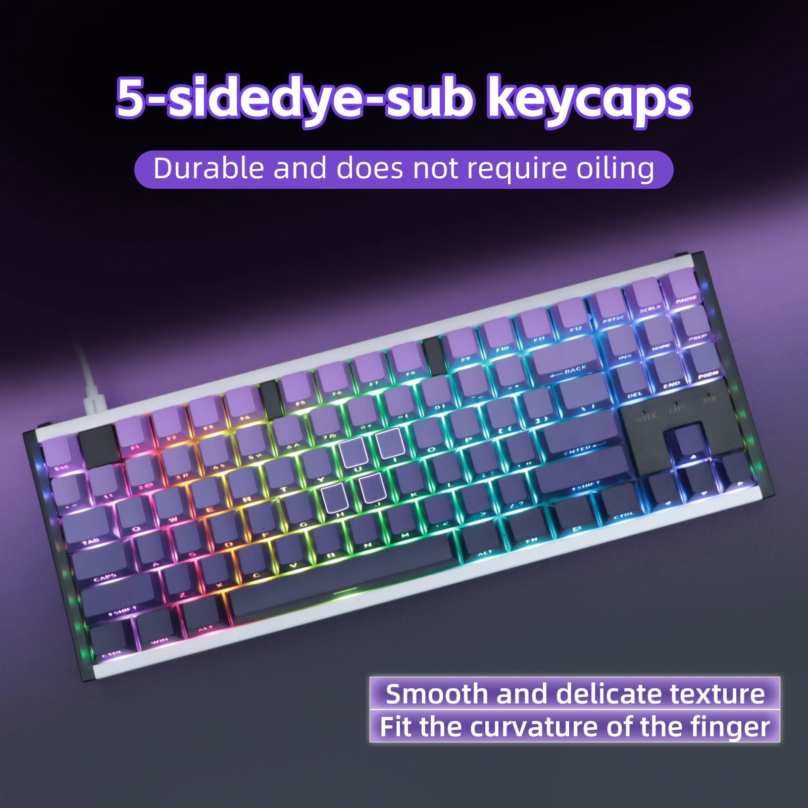 87 Keys Aluminum Mechanical Gaming Keyboard, 0.005 Precision 0.001 Low Latency, 5-Side Dye-Sub Keycaps, 17 ARGB Modes Support Win Mac VIA Customization