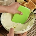 thumbnail image 5 of 2 Pcs Dough Scraper Dual Sided, Pizza Dough Cutter, Bread Scraper, Cake Scraper, Pastry Cutters for Baking, Flexible and Food Grade Plastic Bowl Scraper for Bread-Green & White, 5 of 5