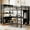 Black + Metal + Full, variant on Luckynote Queen Size Metal Loft Bed, Heavy Duty Frame with Wardrobe, L-Shaped Desk, Storage Cubes and Shelves, White Woodgrain