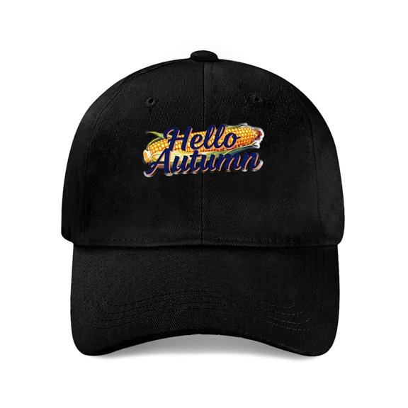 LNFAUEAPRINT Corn on the Cob Hello Autumn Baseball Cap, Adjustable Dad Hat