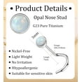 thumbnail image 3 of 3mm G23 Titanium Opal Nose Rings Studs Hypoallergenic L Shaped Screw Small Nose Rings for Women Men 20G Handmade 14K Gold Plated Nose Nostril Piercing Jewelry Gold L Shape, 3 of 8