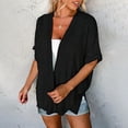 thumbnail image 2 of Ketyyh-chn99 Cardigan for Women Summer Lightweight Open Front Kimono Cardigans Jacket Black,L, 2 of 5