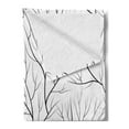 thumbnail image 2 of Winter Soft Flannel Fleece Throw Blanket, Winter Tree Without Leaves Nature Theme Delicate Branches Pattern Japanese Style, Cozy Plush for Indoor and Outdoor Use, 50" x 60", White Black, by Ambesonne, 2 of 5