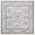 thumbnail image 2 of SAFAVIEH Madison Normand Geometric Floral Area Rug, Light Grey/Fuchsia, 6'7" x 6'7" Square, 2 of 7