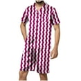 thumbnail image 2 of Mens Satin Pajama Sets with Pockets Lightweight 2 Piece Loungewear Outfits Stripe Printed Short Sleeve Shirts and Shorts Sleepwear Set, 2 of 4