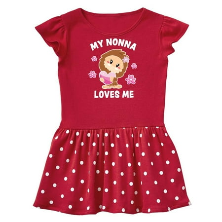 

Inktastic My Nonna Loves Me with Bigfoot Gift Baby Girl Dress