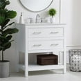 thumbnail image 2 of Pemberly Row Meuble-Lavabo de Salle de Bain Moderne à Dessus à Quartz Simple de 30 Pouces en Blanc, 2 of 15