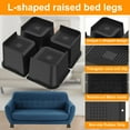 thumbnail image 3 of BUTORY 4PCS Bed Risers 4 Inch Heavy Duty, Furniture Risers with Durable Plastic, Oversized Bed Lifts Risers Support up to 5,000 LBS for Sofa, Bed Frame, Tables, Couches, 3 of 8