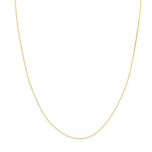 14K Yellow Gold Men & Women's 18" 1.1mm Flat Mariner Chain Necklace