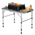 thumbnail image 3 of 3 FT Folding Grill Table for Outside, Lightweight Portable Metal Aluminum Outdoor Grill Table with Adjustable Height Legs, Great for Camping Picnic Cooking BBQ, Silver Black, 3 of 17