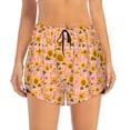 thumbnail image 2 of Rateoe Plaid Sunflower Printed 2 in 1 Women's Workout Shorts for Athletic Gym Running Shorts with Phone Pockets-Large, 2 of 7