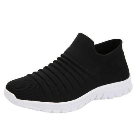 

ZIZOCWA Slip On Black Shoes For Women Sneaker Wedge Heels For Women 2022 Women S New Four Seasons Casual Lightweight Flying Weaving Shoes Leisure Sports Net Red Overshoes Walking Sport Shoes 12 Wide
