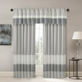 thumbnail image 4 of Madison Park Amherst Stripes 50" x 18" Pintuck Window Valance Grey, 4 of 5