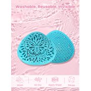 BIMEI Silicone Swimming Bra Inserts– Waterproof Reusable Triangle Breast Forms, Breathable Enhancers for Bikini & Swimwear, 1 Pair,Blue,#4