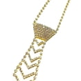 thumbnail image 6 of Unique Layers Rhinestones Tie Necklace Uniform Suit Tie Uniform Tie Encrusted Rhinestones Long Necklace, 6 of 6