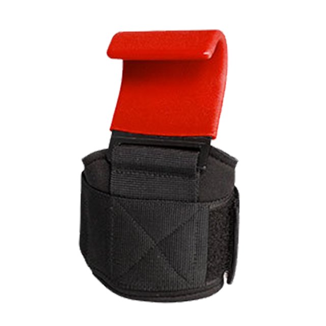 Empuñaduras De Gancho Para Levantamiento De Pesas Hierro Nylon Pull-Ups Correas Antideslizante Muñequera Brace para Gimnasio Fitness (Rojo)