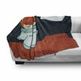 thumbnail image 3 of Explore Soft Flannel Fleece Throw Blanket, Fox Cosmonaut Raising a Flag on an Alien Planet Outer Space Themed Illustration, Cozy Plush for Indoor and Outdoor Use, 60" x 80", Multicolor, by Ambesonne, 3 of 6