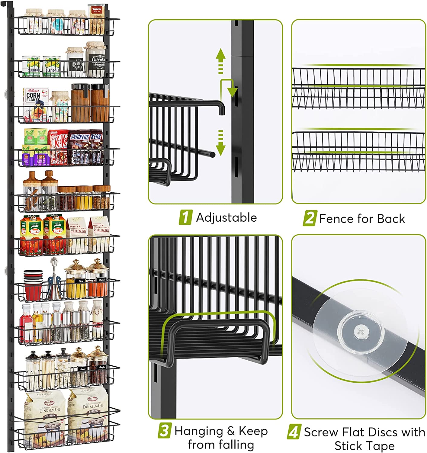  EAOAK Over the Door Pantry Organizer, 10-Tier