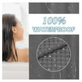 thumbnail image 5 of Charcoal Grey No Hook Shower Curtain with Snap-in Liner, 230GSM Waffle Weave for Bathroom, 71W x 74H, Easy Installation & Maintenance, 5 of 7