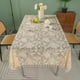 thumbnail image 1 of Mantel de Poliéster Beige con Borlas de Encaje, Impermeable y Resistente a La Suciedad, Rectangular, para Mesa de Comedor (100 X 140 Cm, 140 X 140 Cm, 140 X 180 Cm) | Mantel Bordado Decorativo para E, 1 of 6