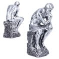 thumbnail image 4 of Resin Figurine, Beautiful And Practical Unique Exquisite Workmanship Thinker Sculpture  For Home Living Room Study Room Office, Coffee Shop For Most People Silver, 4 of 8