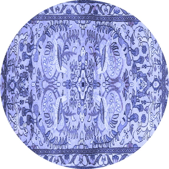 Ahgly Company Indoor Round Persian Blue Traditional Area Rugs, 6' Round