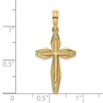 thumbnail image 4 of Auriga Fine Jewelry 14K Yellow Gold Polished and Textured Cross Charm for Women (L - 31.75 mm, W - 15 mm), 4 of 6