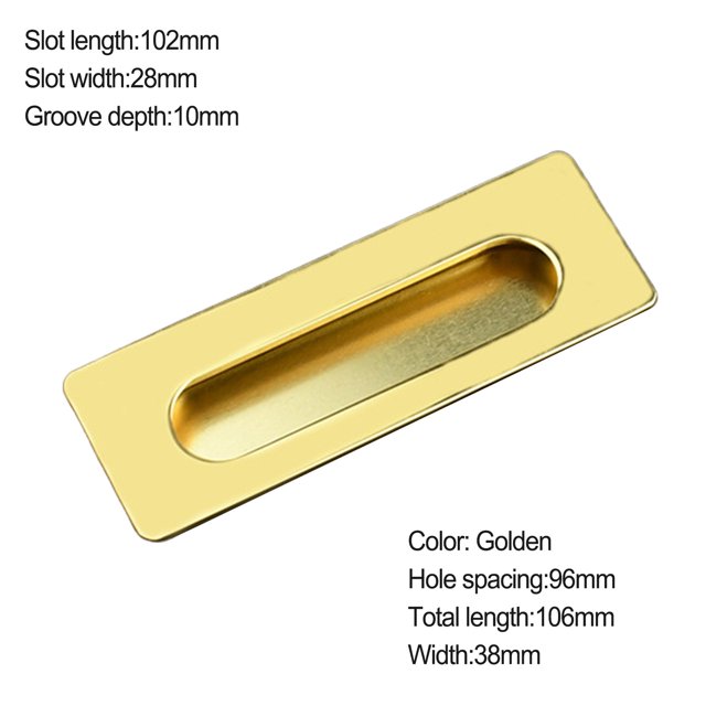Slotted Recessed Handle Cabinet Closet Cabinet Door Invisible Concealed Handle 96Gold