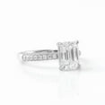 thumbnail image 4 of solitaire jewels Art Deco 3CT Emerald Moissanite Hidden Halo Engagement Ring For Women with 3D Pave Diamond Shank, 14K White Gold, 4 of 7