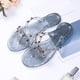 thumbnail image 4 of Diapositivas Sandalias Planas Con Tachuelas Zapatos Lazo Sólido para Mujer, 4 of 8