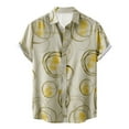 thumbnail image 2 of CALAFEBILA Mens Hawaiian Shirt Plus Size Casual Button Down Tropical Print Short Sleeve Holiday Beach Shirts Loose Fit Summer Mens Tops, 2 of 9
