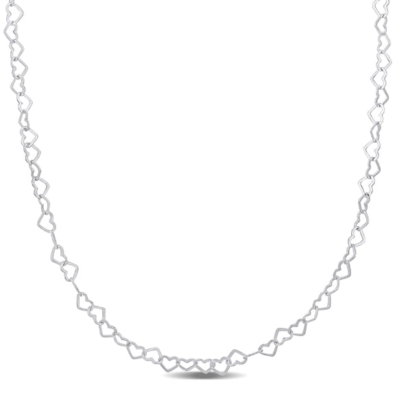 Everly Women's 3mm Sterling Silver Heart Link Necklace