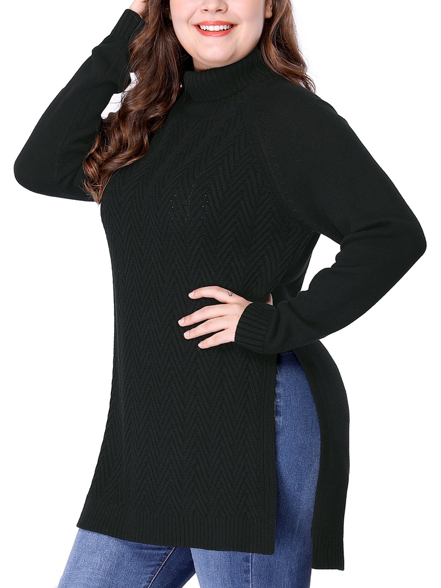 plus size black turtleneck sweater