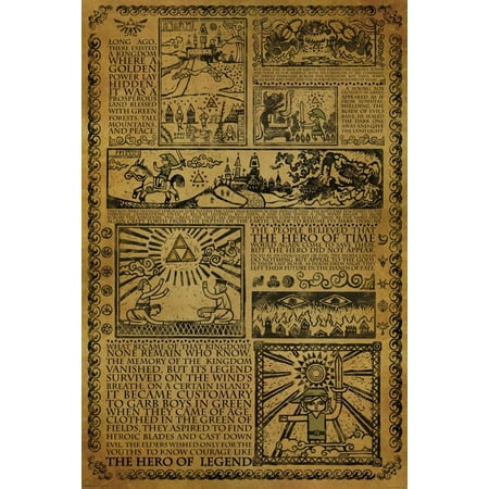Zelda - Story of the Hero Laminated Poster (24 x 36)