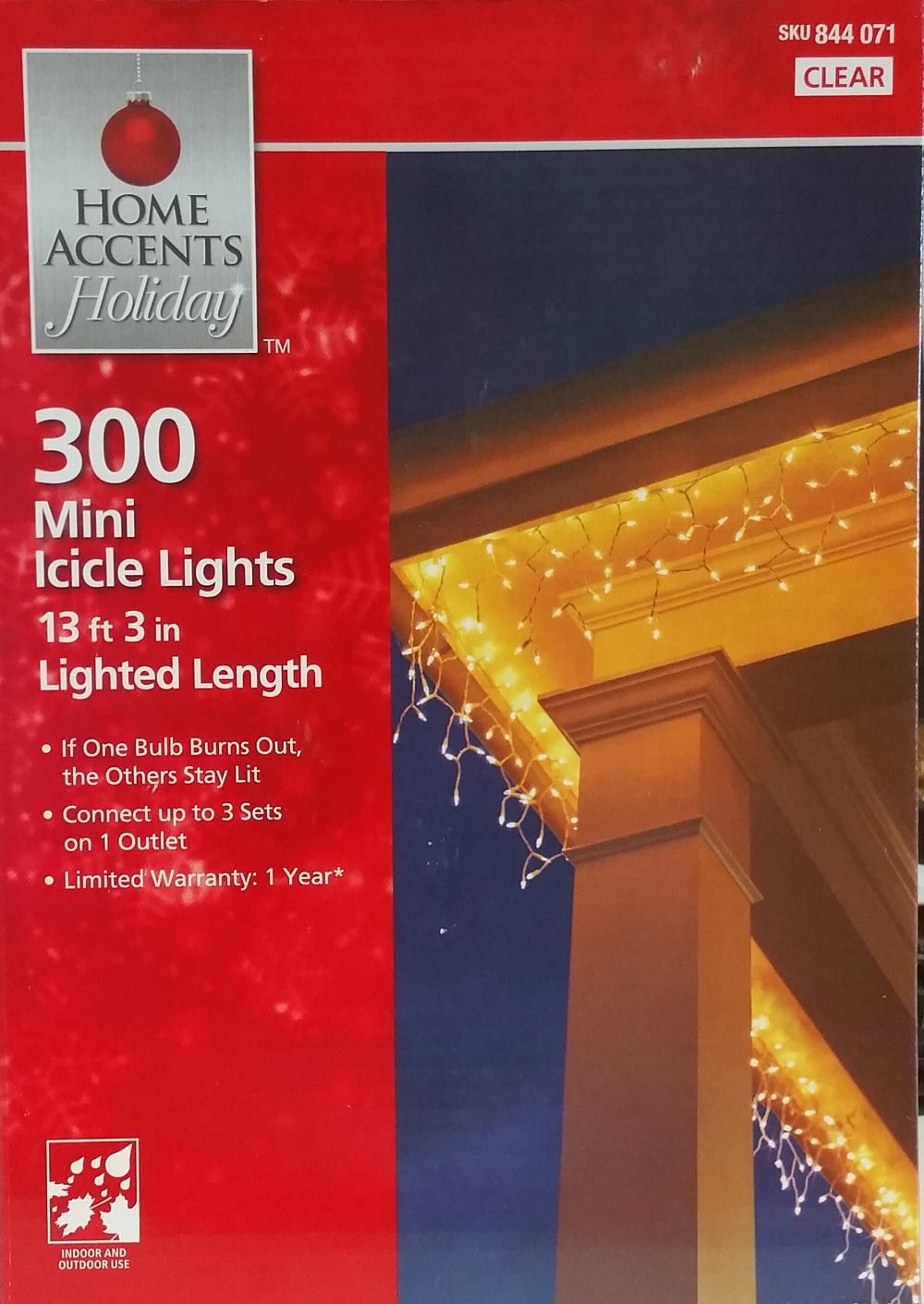 Home Accents 300ct Mini Clear Icicle Christmas Holiday String Lights