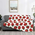 thumbnail image 2 of Rateoe Hand Drawn Strawberry Pattern Flannel Throw Blanket, Ultra-soft Blanket for Bed, Couch, Car, Hypoallergenic Anti-pilling blanket-60"x50"(Horizontal), 2 of 6