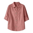 thumbnail image 5 of Women Short Sleeve Tops Comfortable Fashion 3/4 Sleeve Sweatshirt Summer Blouses for Women Red XL, 5 of 8