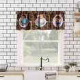 thumbnail image 4 of Coffee Valance Curtains Vintage Watercolor Illustration Hearts Mugs Words Doodles Window Treatments for Bedroom Kitchen Living Room Office 54x18inch, 4 of 5