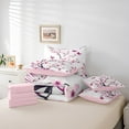 thumbnail image 4 of Erosebridal Botanical Cherry Blossoms Bedding Queen Size, Pink Butterfly Comforter Sets with Sheets, Reversible 7pcs, 4 of 5