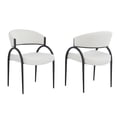 thumbnail image 4 of Brassex Jenifer Upholstered Dining Chair Set of 2 for Dining Room and Kitchen with Curved Back and Metal Frame, Cream/Black, 4 of 8
