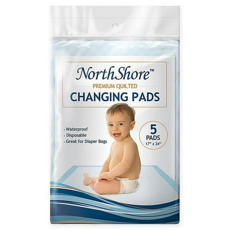 UPC: 0893947951708 | NorthShore 5-Count Premium Disposable Baby Changing Pads