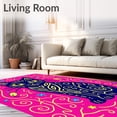 thumbnail image 2 of ODIKA 2x3 Machine Washable Non-Slip Area Rug, Quirky Twisted Light Cat with Festive Spark Motif Ultra Soft Rug, None, 617573, 2 of 7